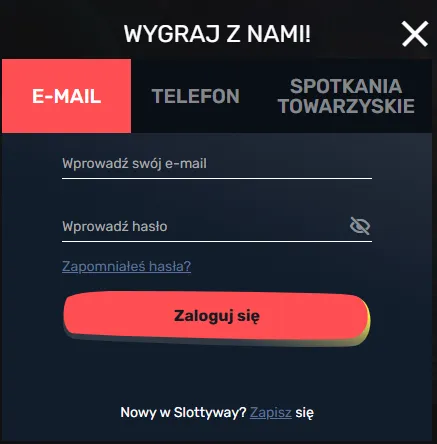 Logowanie w Slottyway kasyno